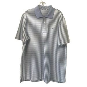 Vineyard Vines Short Sleeve Striped Blue White Performance Collared Polo